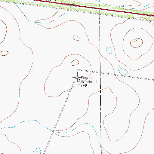 Topographic Map of Ebanos Windmill, TX