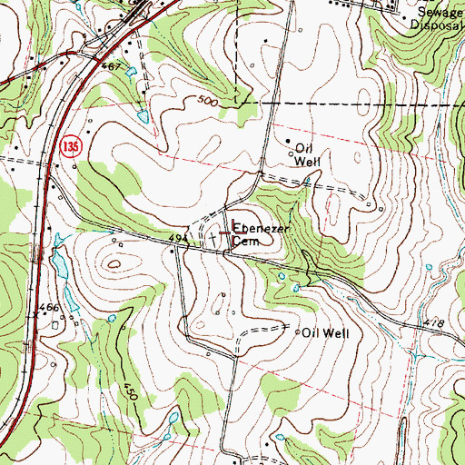 Topographic Map of Ebenezer Cemetery, TX