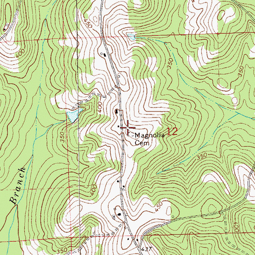 Topographic Map of Magnolia Church (historical), AL