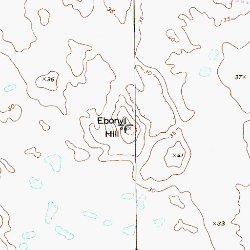 Topographic Map of Ebony Hill, TX