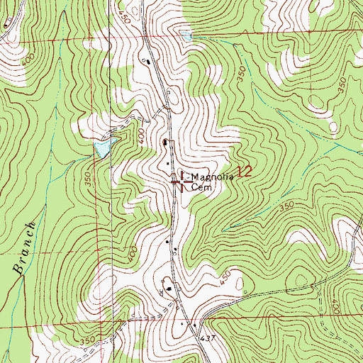Topographic Map of Magnolia School (historical), AL