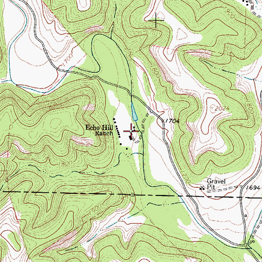 Topographic Map of Echo Hill Ranch, TX