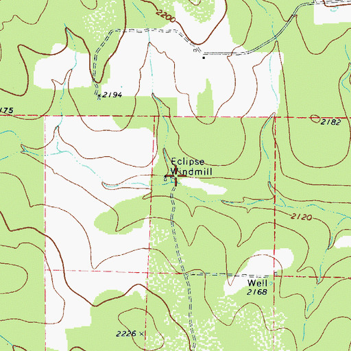 Topographic Map of Eclipse Windmill, TX