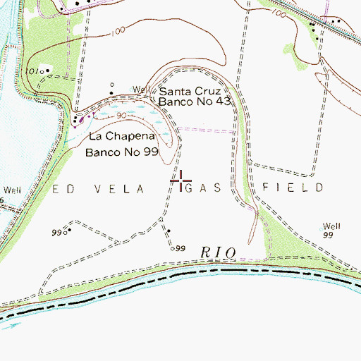 Topographic Map of Ed Vela Gas Field, TX