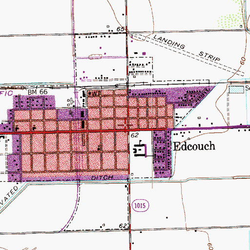 Topographic Map of Edcouch, TX