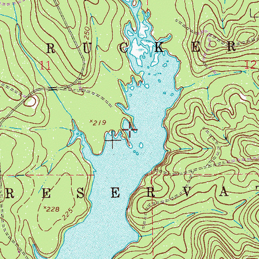 Topographic Map of Martin Bridge (historical), AL