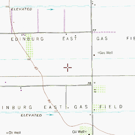 Topographic Map of Edinburg East Gas Field, TX