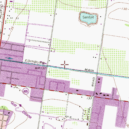 Topographic Map of Edinburg Main Canal, TX