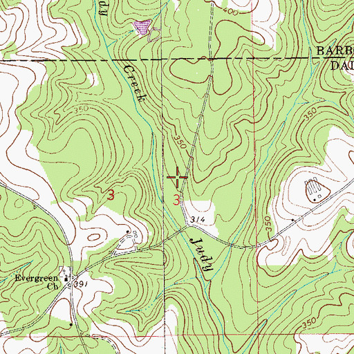 Topographic Map of McCalls Mill (historical), AL