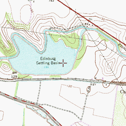 Topographic Map of Edinburg Settling Basin, TX