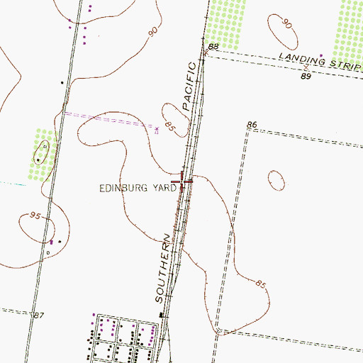 Topographic Map of Edinburg Yard (historical), TX