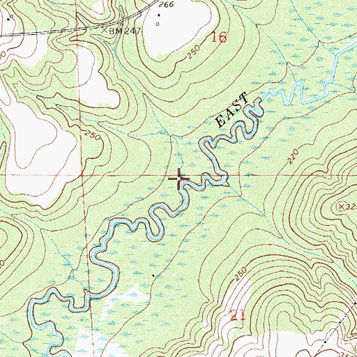 Topographic Map of Melvin Creek, AL
