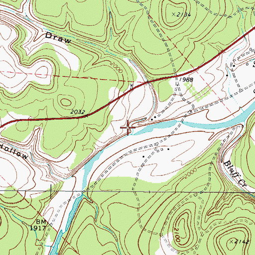 Topographic Map of Edwards Draw, TX