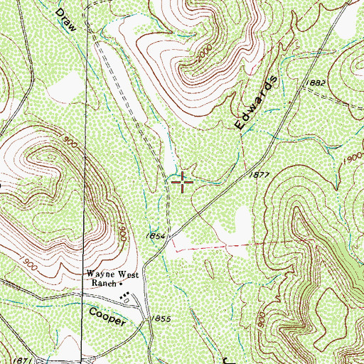 Topographic Map of Edwards Draw, TX