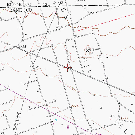 Topographic Map of Edwards Oil Field, TX