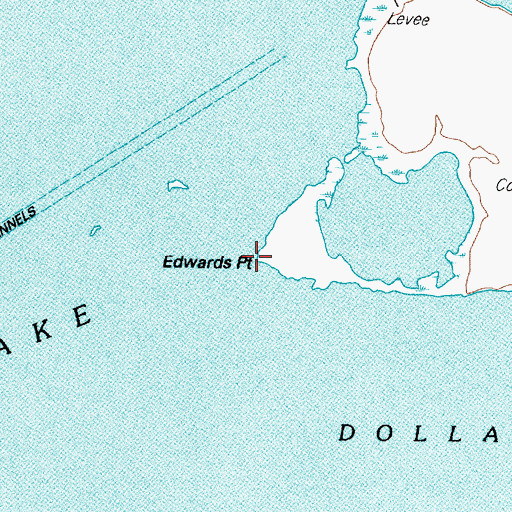 Topographic Map of Edwards Point, TX