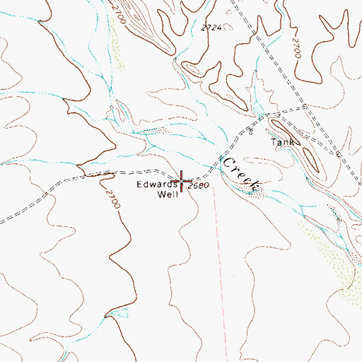 Topographic Map of Edwards Well, TX