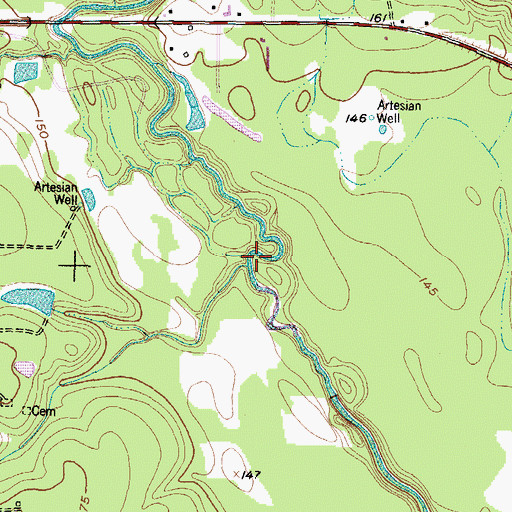 Topographic Map of Egypt Creek, TX
