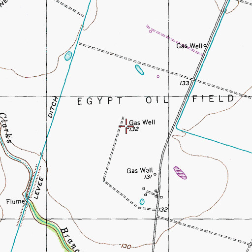 Topographic Map of Egypt Oil Field, TX