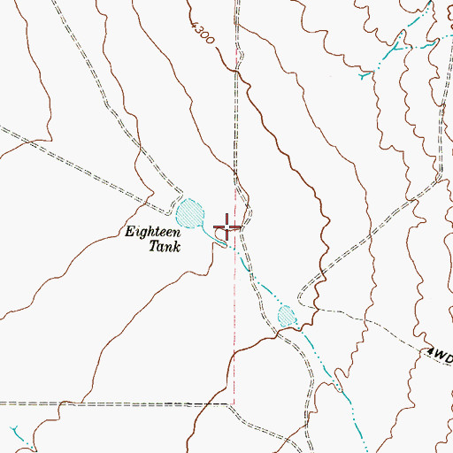 Topographic Map of Eighteen Tank, TX