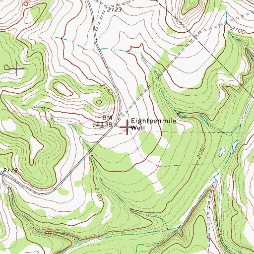 Topographic Map of Eighteenmile Well, TX