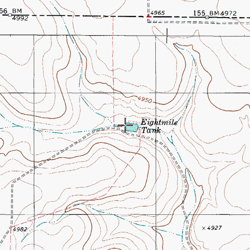 Topographic Map of Eightmile Tank, TX