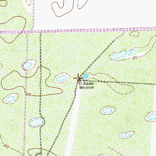 Topographic Map of El Alazan Windmill, TX