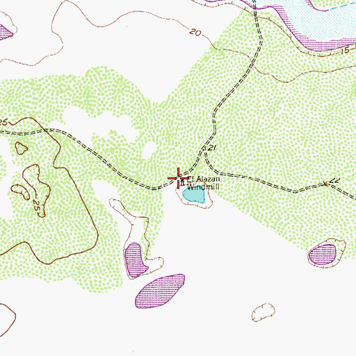 Topographic Map of El Alazan Windmill, TX