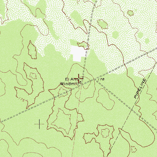 Topographic Map of El Alto Windmill, TX