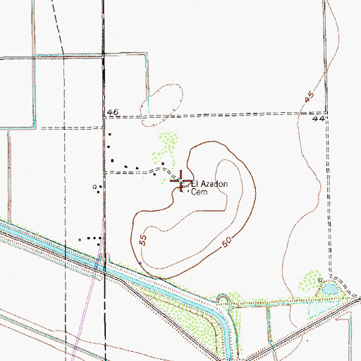 Topographic Map of El Azadon Cemetery, TX