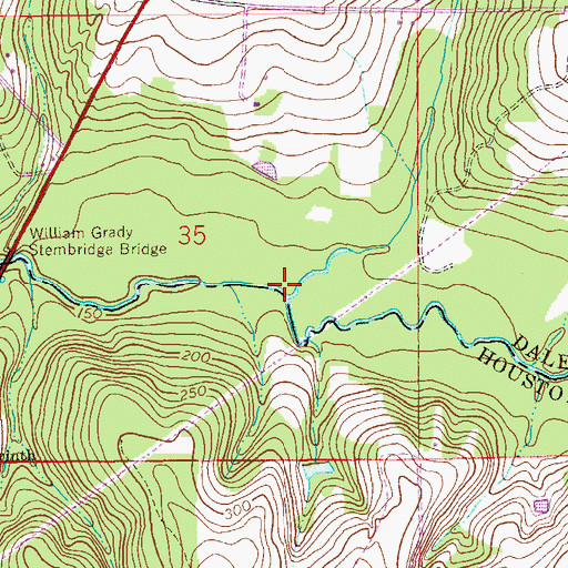 Topographic Map of Mossy Camp Branch, AL
