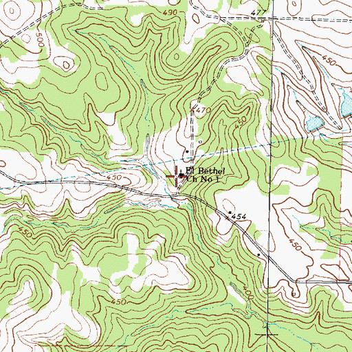 Topographic Map of El Bethel Church Number 1, TX