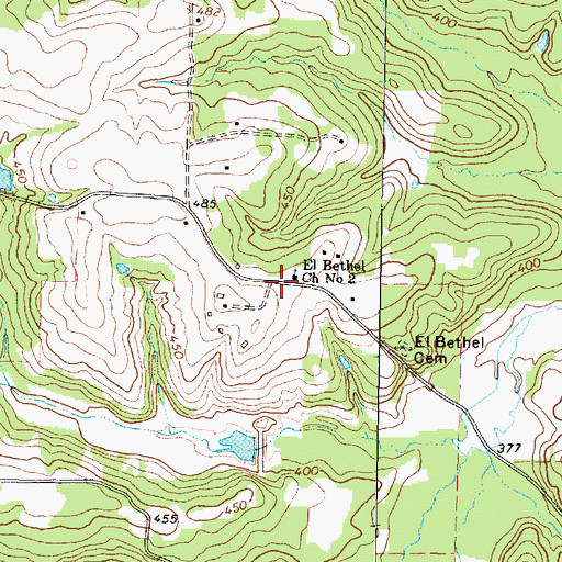 Topographic Map of El Bethel Church Number 2, TX