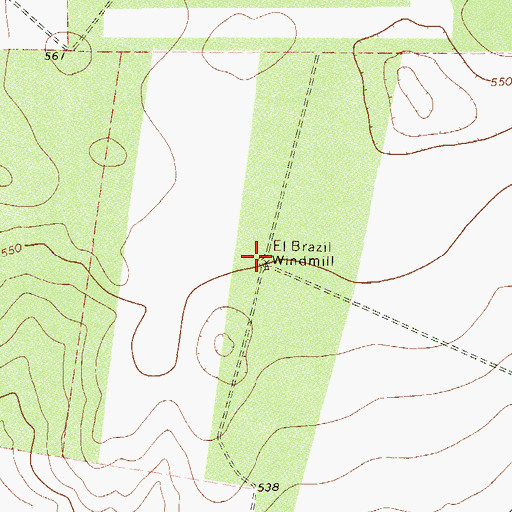 Topographic Map of El Brazil Windmill, TX