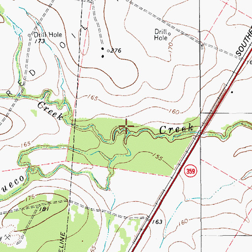 Topographic Map of El Caro Creek, TX
