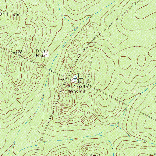 Topographic Map of El Cerrito Windmill, TX