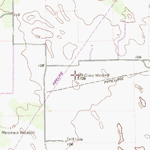 Topographic Map of El Cinco Windmill, TX
