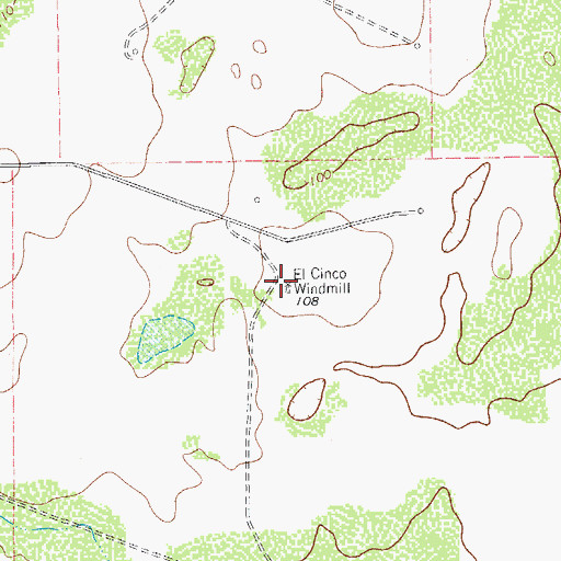 Topographic Map of El Cinco Windmill, TX