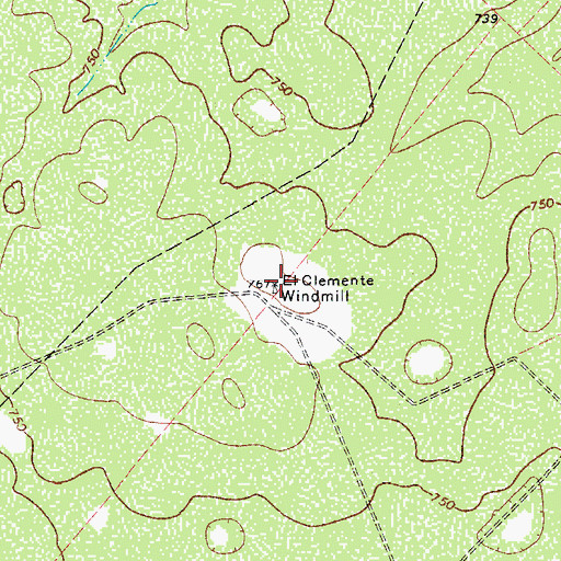 Topographic Map of El Clemente Windmill, TX