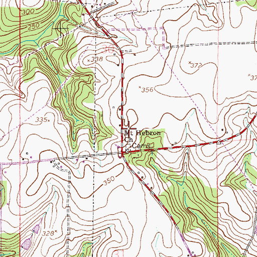 Topographic Map of Mount Hebron, AL