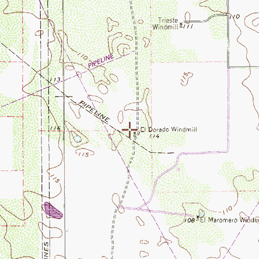 Topographic Map of El Dorado Windmill, TX