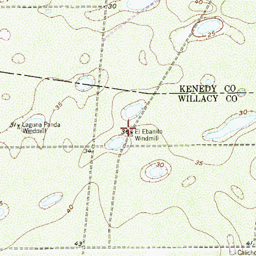 Topographic Map of El Ebanito Windmill, TX