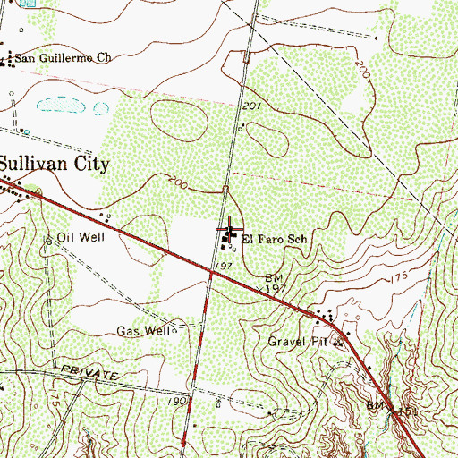 Topographic Map of El Faro School (historical), TX
