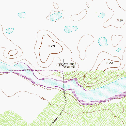 Topographic Map of El Florido Windmill, TX