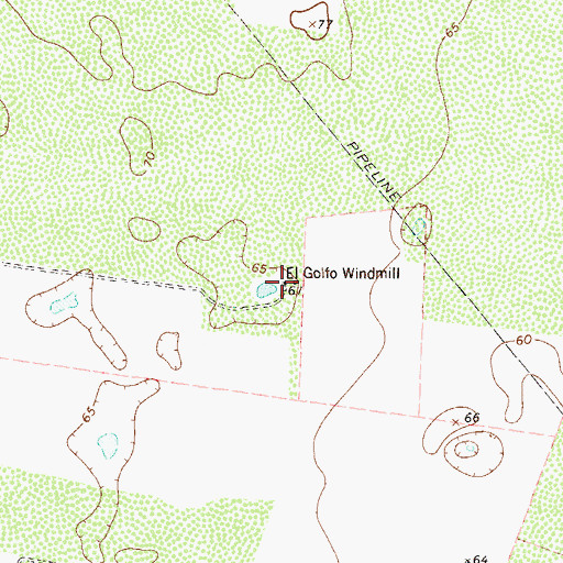 Topographic Map of El Golfo Windmill, TX