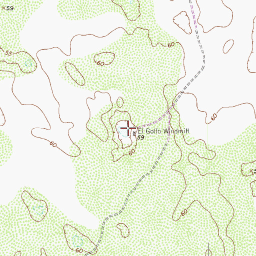 Topographic Map of El Golfo Windmill, TX