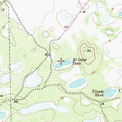 Topographic Map of El Golpe Tank, TX