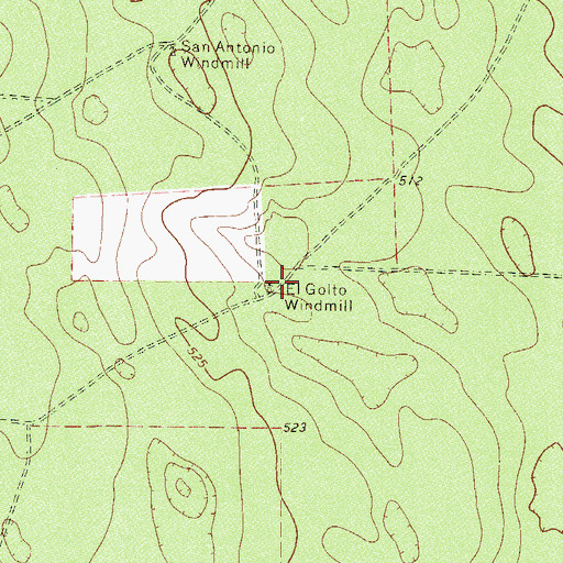 Topographic Map of El Golto Windmill, TX