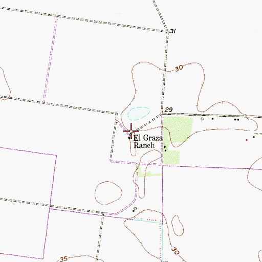 Topographic Map of El Graza Ranch, TX