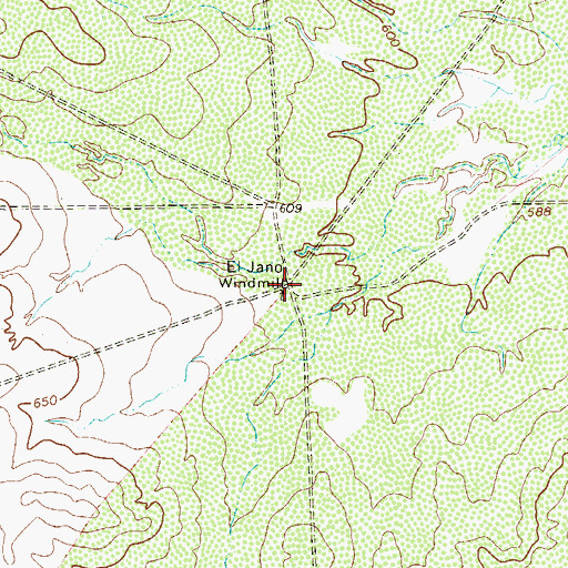 Topographic Map of El Jano Windmill, TX